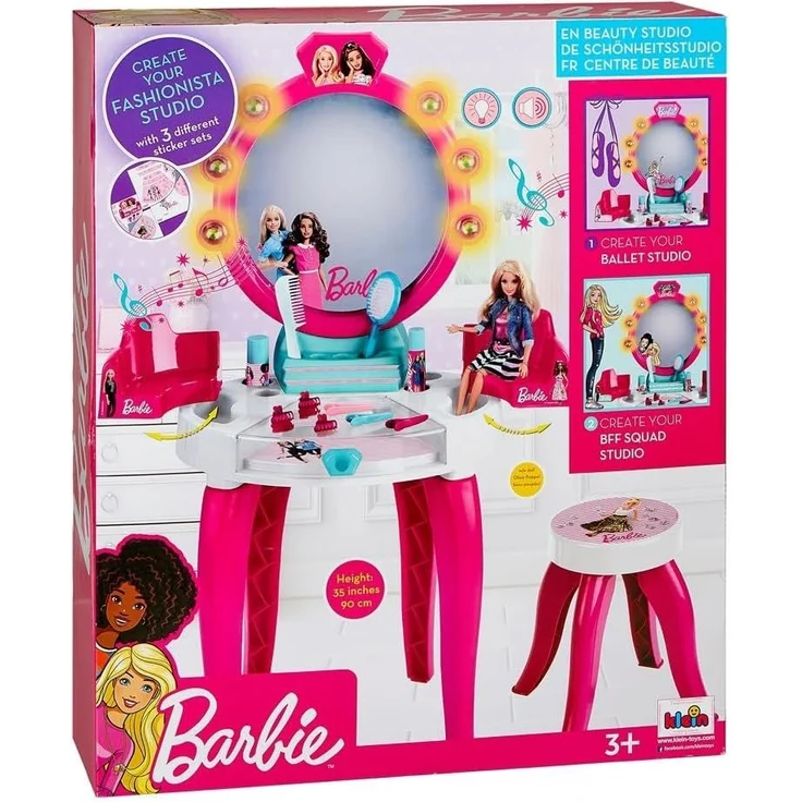 Theo Klein 5328 'Barbie Schminktisch', mit Hocker, Licht und Sound, ab 3 Jahren – Bild 8