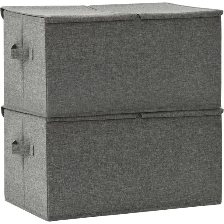 vidaXL Aufbewahrungsboxen 2 Stk. Stoff 50x30x25 cm Anthrazit 332913 – Bild 2