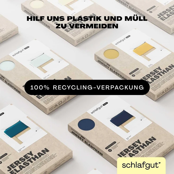 Schlafgut Spannbettlaken EASY Jersey Elasthan Topper, Jersey, Gummizug: rundum, (1 Stück), MADE IN GREEN by OEKO-TEX® – Bild 7