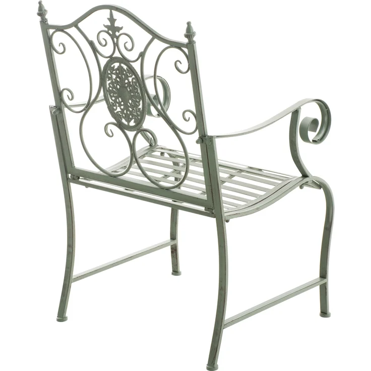 2er Set Gartenstühle AUSTIN - Metall Antik-grün 62x53x94 cm | Gartenstuhl Metall Terrassenstuhl Antik Verzierung Stühle Garten Balkon – Bild 7