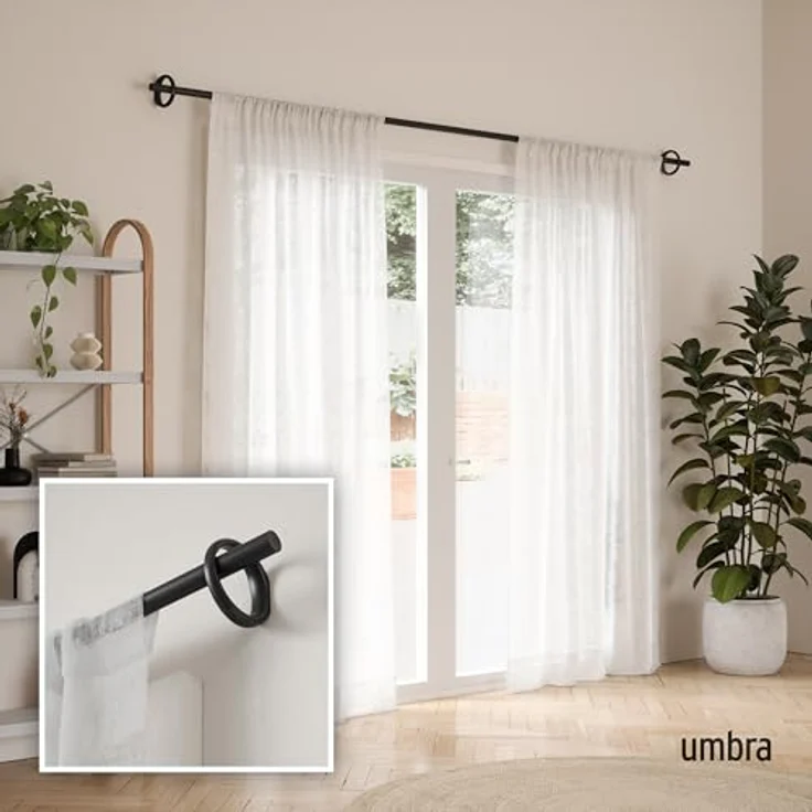 Umbra Gardinenstange Ringlet Schwarz, 107-305 cm, Stahl, Aluminium – Bild 3