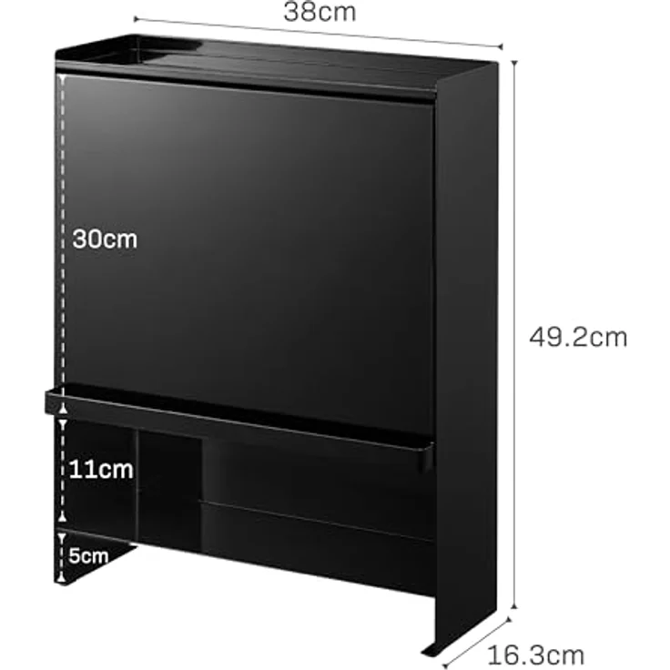 Yamazaki Küchenregal "Tower" Gewürzregal stehend schmal 38x49x16cm mit 3 Ebenen und Ablage, platzsparend, als Gewürz- und Aufbewahrungsregal in der Küche, Metall – Bild 10
