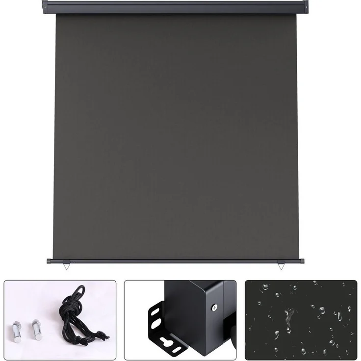 Senkrechtmarkise ausziehbar Seitenmarkise Windschutz 140x140cm Anthrazit – Bild 3