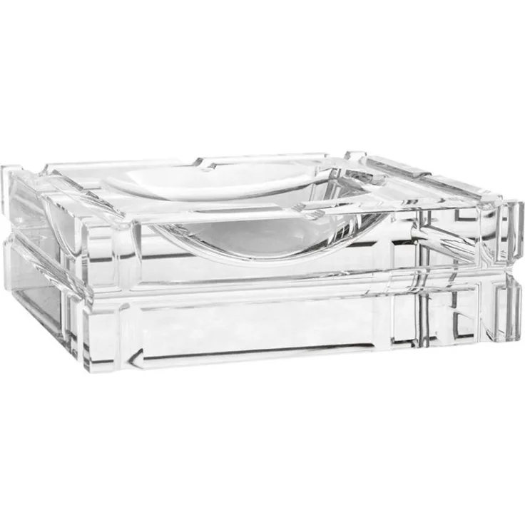 Casa Padrino Designer Kristallglas Aschenbecher 21x21 x H. 6,7 cm - Luxus Edition