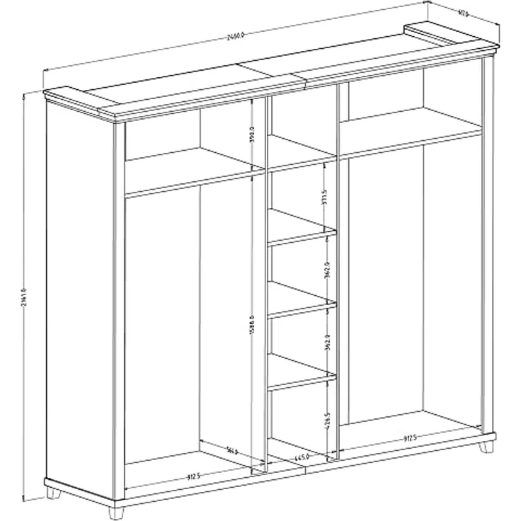 Lomadox Schlafzimmer-Set EPSOM-83, (Spar-Set, 4-tlg), Doppelbett Liegefläche 180x200 cm in grün mit Lefkas Eiche Nb. – Bild 4