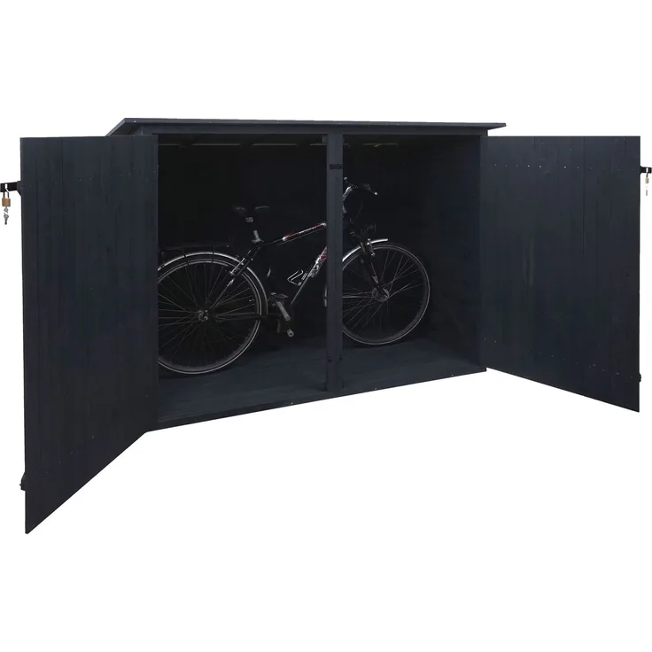 1er-Fahrradgarage HWC-H60, Fahrradbox Geräteschuppen Gerätehaus, FSC® abschließbar 152x184x98cm ~ anthrazit