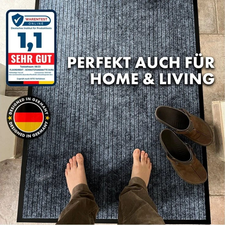 Karat Fußmatte Dura, Schmutzfangmatte mit Rutschfester Rückseite, In vielen Farben & Größen – Bild 2