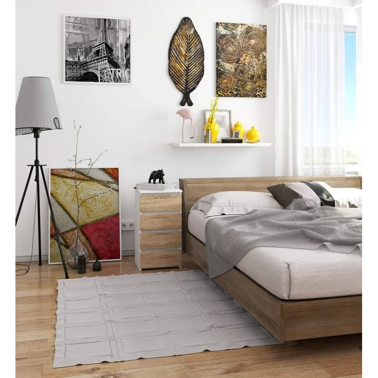 Home Collective Kommode 40 cm breit Holz Highboard Sideboard für Flur Schlafzimmer Wohnzimmer (Mehrzweckschrank Schrank schmal Kommode Schlafzimmer mit Schubladen), Kinderzimmer Organizer, 73 cm hoch mit 4 Schubladen weiß-sonoma Eiche – Bild 3