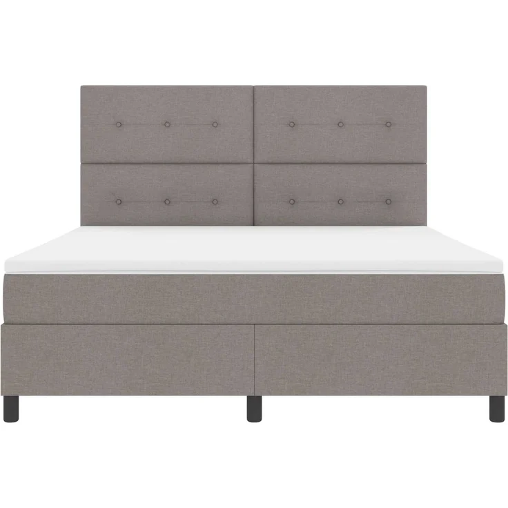 vidaXL Boxspringbett mit LED-Lichtleisten Taupe 180 x 200 cm Stoff 3342890 – Bild 1