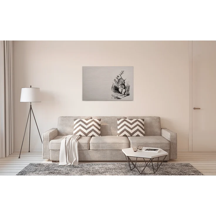 Hase Leinwandbild Schwar Beige 90x60 DD120378 Wandbild Leinwand Tier Wohnzimmer – Bild 6