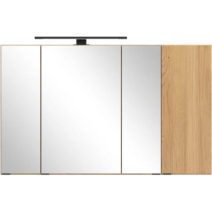 welltime Spiegelschrank MAILAND, gedämpfte Scharniere, LED-Aufbauleuchte (Maße (B/H/T): ca. 105/64/20 cm) Wildeiche, LED-Aufbauleuchte, gedämpfte Scharniere