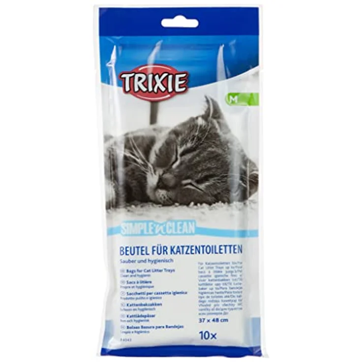 TRIXIE Simple'n'Clean Katzenklobeutel Gr. M, 10 Stück für Katzen | Praktische Beutel für die Katzentoilette – einfaches Entleeren und schnelle, hygienische Reinigung im Alltag – Bild 1