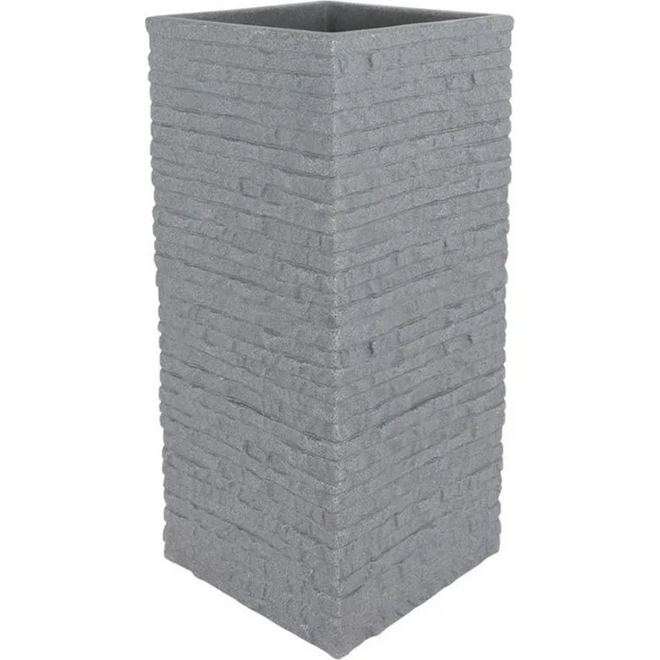 sesua Blumentopf Ziegel-Säulentopf grau Pflanzkübel Pflanztopf Blumenkübel 26x26x60cm