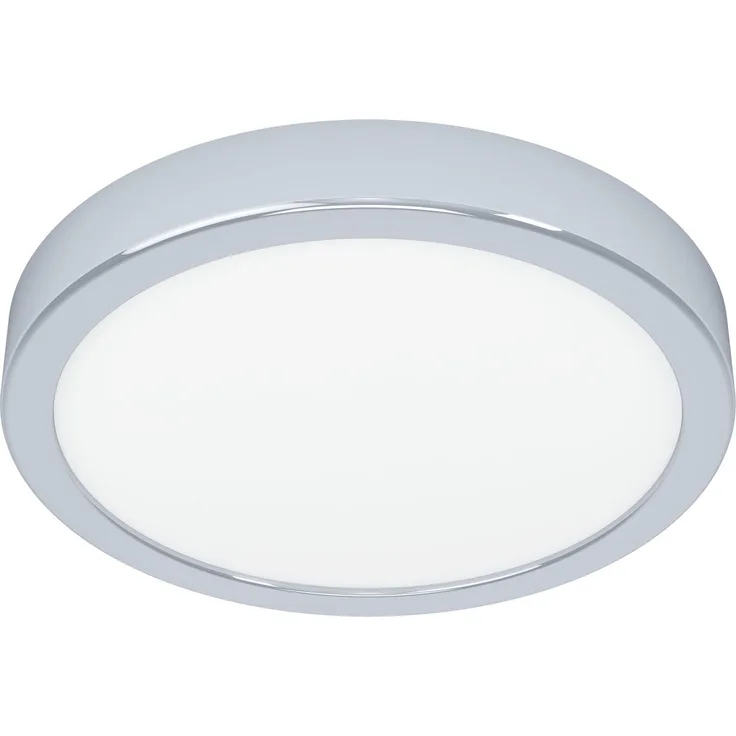 EGLO LED Deckenlampe Fueva 6, Bad Deckenleuchte Ø 21,1 cm, Badlampe aus Stahl in Chrom und Kunststoff in Weiß, Badezimer Lampe, warmweiß-kaltweiß, IP44