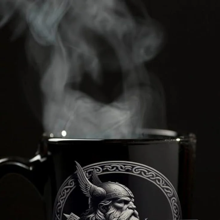 speecheese Tasse Odin Wikingergott Amulett Tasse schwarz in Schwarz – Bild 6