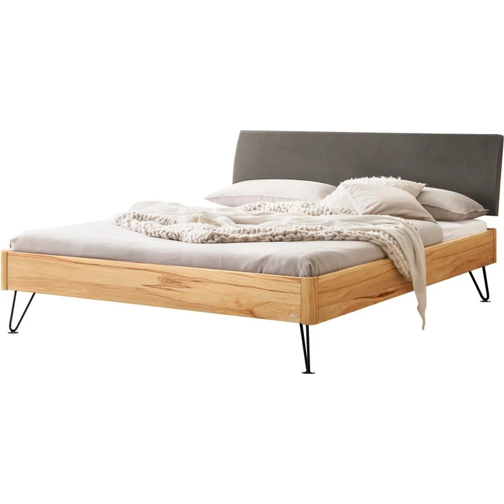 Hasena Massivholzbett Lugano Wildbuche gepolstert 180x220 cm – Lounge – Bild 1