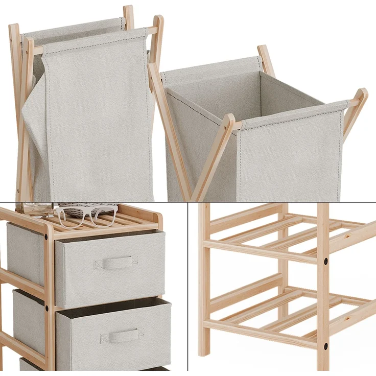 Badmöbel-Set Bruno Beige 3 Teile Vicco – Bild 6