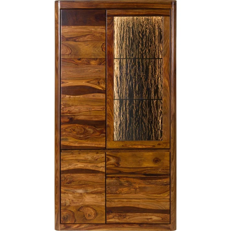 Vitrine Sheesham 109 x 40 x 202 walnuss gewachst TORONTO LUX #211 – Bild 6