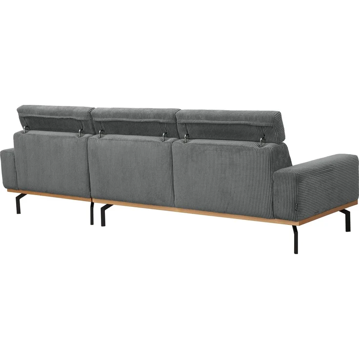 Sofa mit Longchair rechts Katrien Cordstoff anthrazit – Bild 6