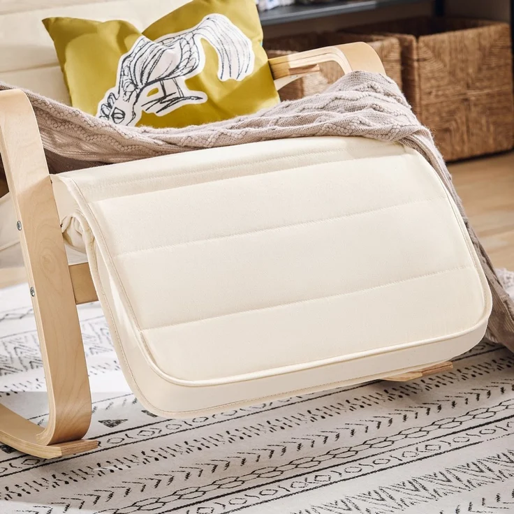 SoBuy FST16-W Schaukelstuhl, Stoff, Lackiert, Weiß, 60 x 90 x 56 cm – Bild 5