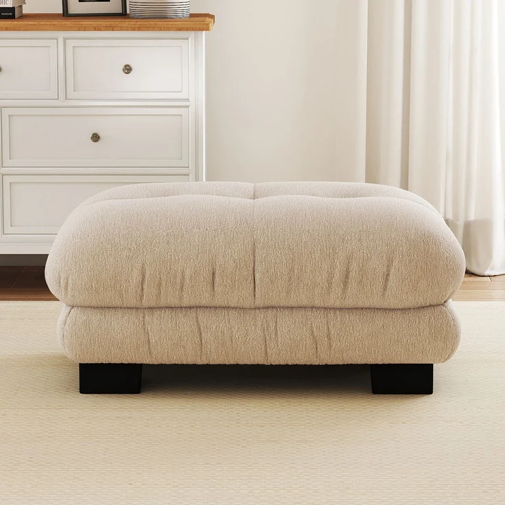 Paris Ottoman - Hellbraun--Leichter Kaffee--112x68x52cm--YOUDENOVA – Bild 3
