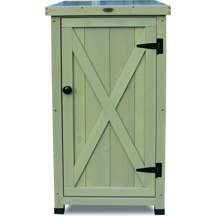 HABAU Gartenschrank "Kompakt" aus Holz, Grau, 45 x 45 x 91 cm – Bild 1