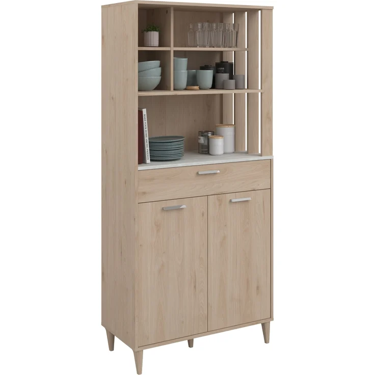 Mehrzweckschrank-Set >Gala 2< (2 teilig) Jackson Eiche Dekor / Beton Optik, Buffet + Beistellschrank – Bild 3