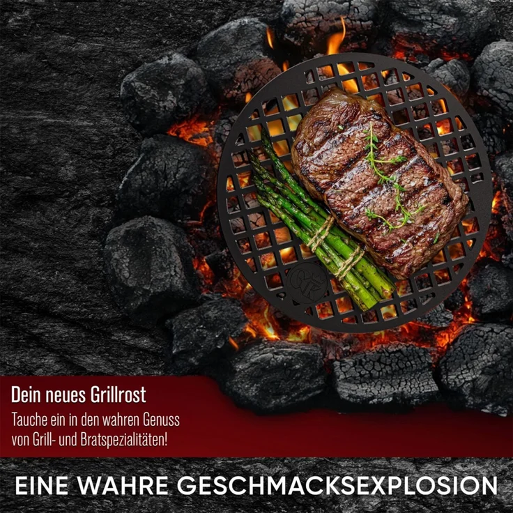 Grillrost 30 cm aus Gusseisen mit 3 abnehmbaren Beinen – Feuerstellen- & Lagerfeuerrost für Outdoor, Camping & Garten – Bild 5