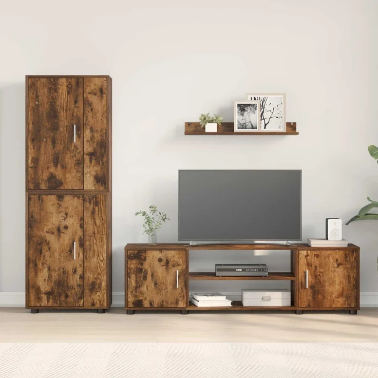 vidaXL TV-Schrankset 140 x 40 x 33 cm Geräucherte Eiche 3397900 – Bild 4