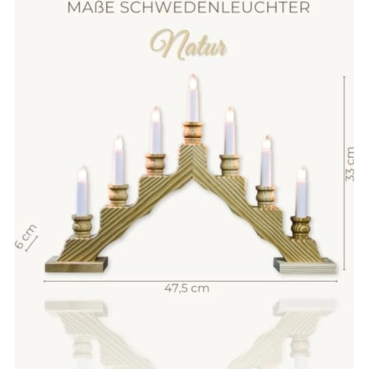 Weigla Lichterbogen Schwede, Weihnachtsdeko, Made in Germany (1-tlg), 7-flammig – Bild 3