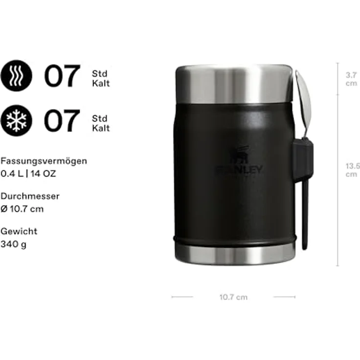 Stanley The Legendary Classic Food Jar + Spork 0.41 L Black 2.0 – Bild 3