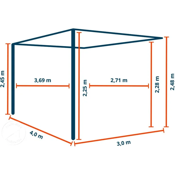 PRIMEYARD Terrassenüberdachung 3x4 m Aluminium-Pfosten mit Lamellendach aus Alu anthrazitfarbene Anbau-Pergola – Bild 9