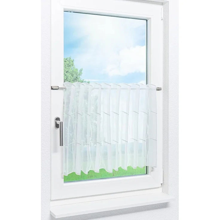 Lysel Scheibengardine Quadro (BxH) 150cm * 50cm weiß – Bild 2