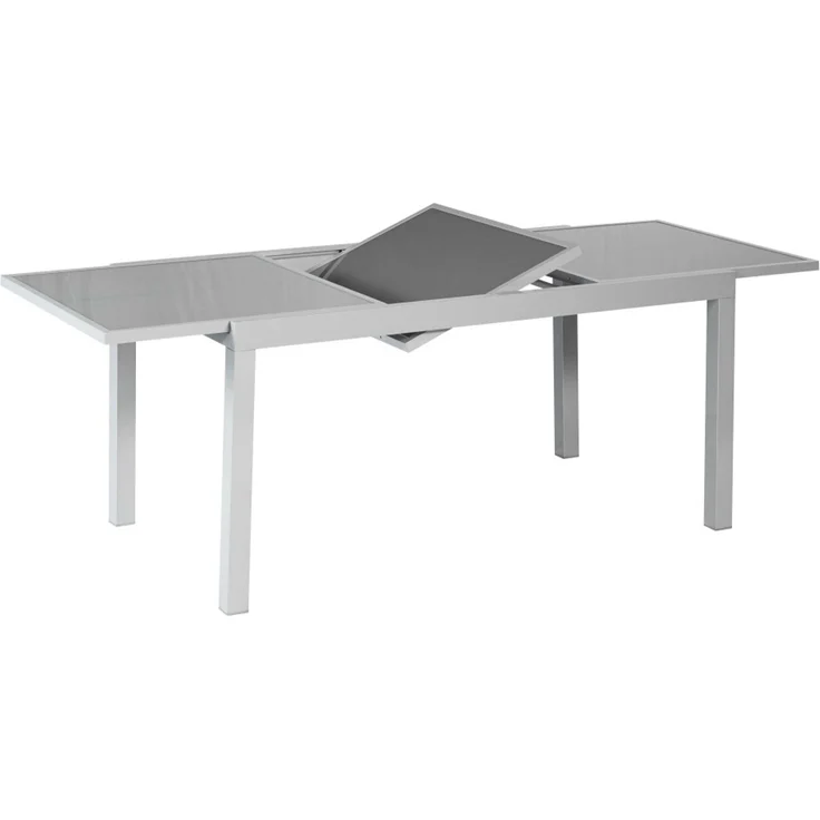 Amalfi Gartenmöbel Set 5tlg, 4 Stapelsessel, Ausziehtisch 160 (220) x 90 cm, Aluminium/Textil – Bild 7