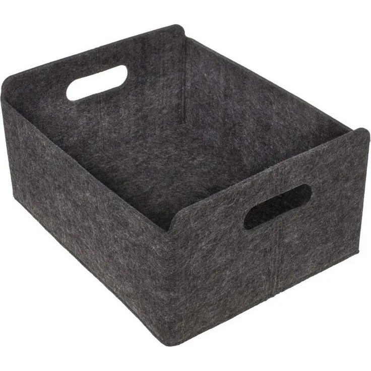Aufbewahrungsbox Filz - Dunkelgrau - 2er Set