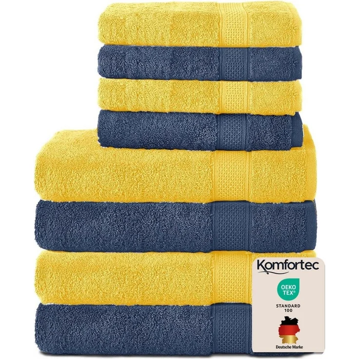 Komfortec Handtuch Set aus 100% Baumwolle, 4 Handtücher 50x100 cm und 4 Badetücher 70x140 cm, Frottee (Packung, 8-St), Duschtücher & Badehandtuch, Weich, Towel, Groß – Bild 1