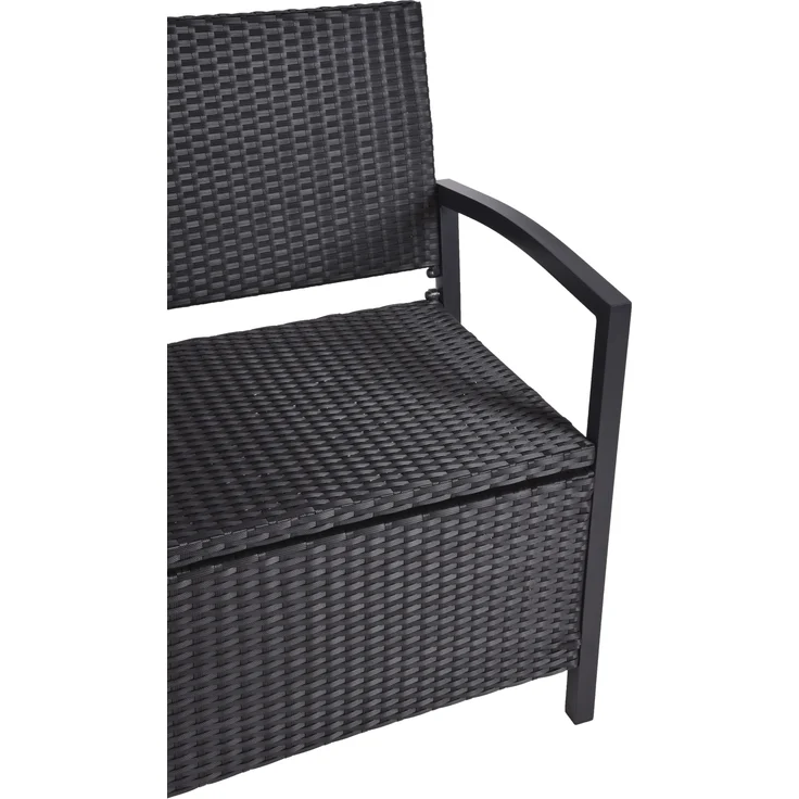 Parkbank VIVI mit Ablagefach - 117cm Breit, Kunststoff, Schwarz | Gartenbank Wetterfest Terrassenbank Sitzbank Outdoor – Bild 4