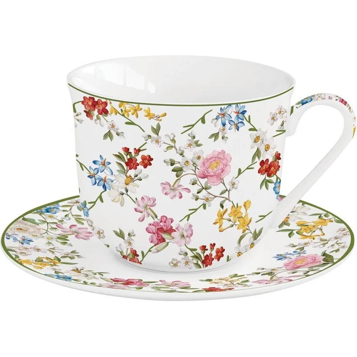 EasyLife Untertasse Garden Dreams, Spülmaschinengeeignet, Mehrfarbig, Blumenranken, H: 9.5cm – Bild 2