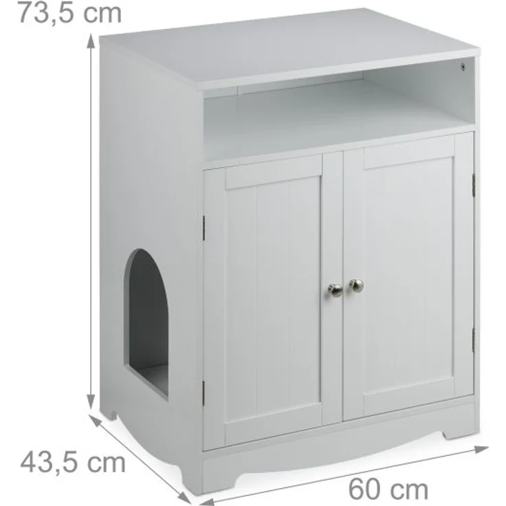 Weißer Katzenschrank für Katzenklo – Bild 4