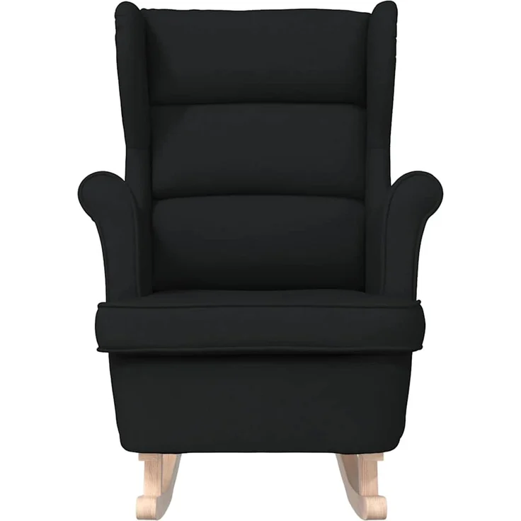 Schaukelsessel, Schaukelstuhl Schwarz 74x90x102 cm Stoff – Bild 4