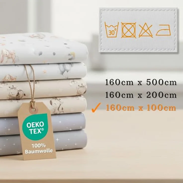 Stoff Meterware Baumwollstoff 1 M x 160 cm - Stoffe zum nähen aus reine baumwolle fabric futterstoff dekostoff für patchwork canvas und sewing nähstoff Oeko-Tex Wilde Rose – Bild 3