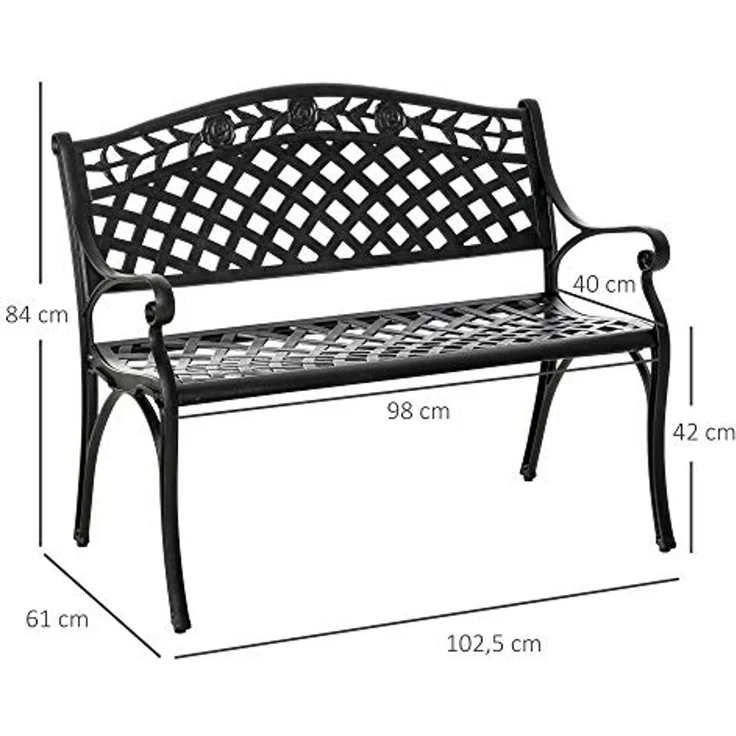 Outsunny Gartenbank Gartenbank aus Aluminium – Bild 3