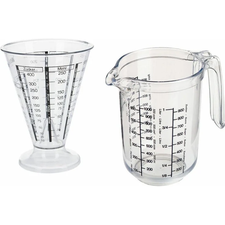 WESTMARK Messbecher Set, 2-tlg.: 1 Messkanne + 1 Messbecher, Füllvolumen: 0,5 + 1 Liter, SAN – Bild 1