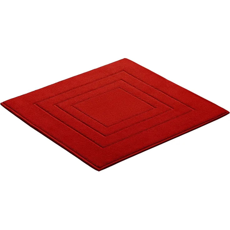 Vossen Badematte Feeling, Höhe 10 mm, beidseitig nutzbar, fußbodenheizungsgeeignet, Baumwolle, quadratisch, Badteppich, Uni-Farben, mit Bordüre, Hoch-Tief Effekt, reine Baumwolle