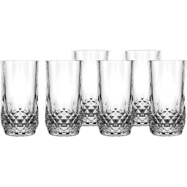 6er Trinkgläser Set 235ml in Transparent - Vintage-Retro Design – Bild 2