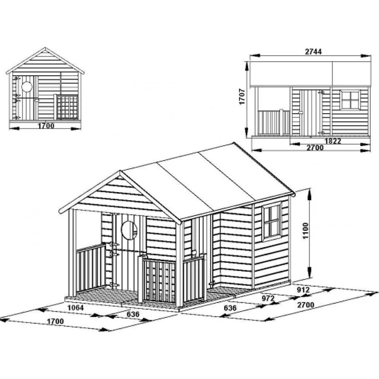 Kinderspielhaus Spielhaus Holz-Gartenhaus für Kinder #3996 – Bild 5