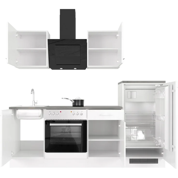 Flex-Well Küchenzeile Lucca, mit E-Geräten, Breite 220 cm, in vielen Farbvarianten erhältlich – Bild 2