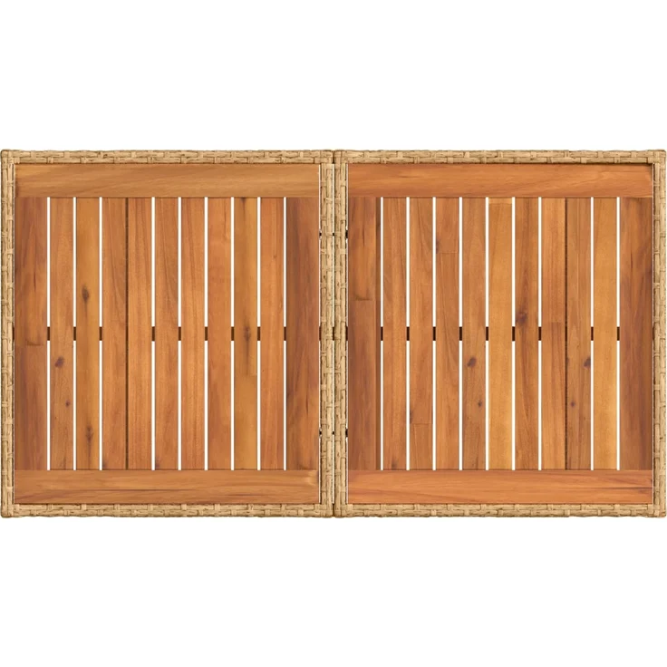 vidaXL Gartentisch Natur 100 x 55 x 37 cm PE Rattan und Glas 42035142 – Bild 5