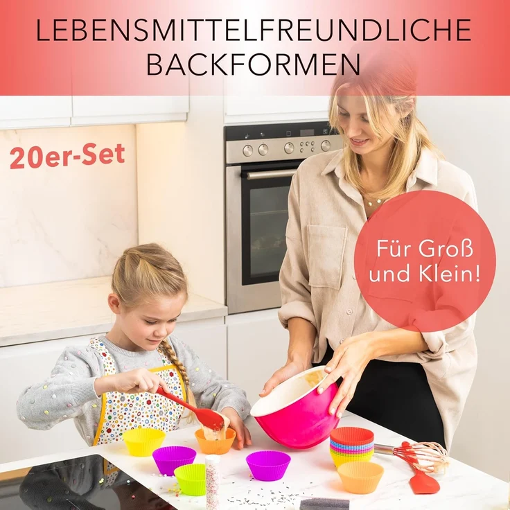 AVANA Muffinform aus Silikon Große Muffinformen Muffinförmchen Cupcake Backformen, (20-tlg), Antihaftbeschichtung, BPA-frei, Umweltschonend, 7 Farben – Bild 2