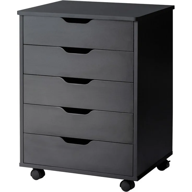 COSTWAY Rollcontainer, Bürocontainer mit Rollen, Schubladen, 49,5x41x66,5cm